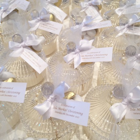 Decorative ribbed round trinket bonbonniere