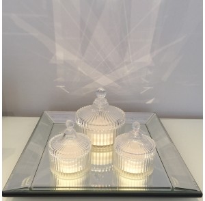 Decorative ribbed trinket candle bonbonniere