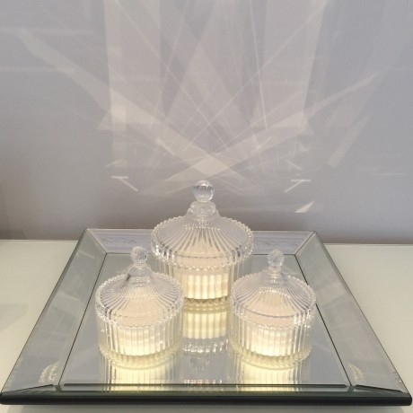 Decorative ribbed trinket candle bonbonniere