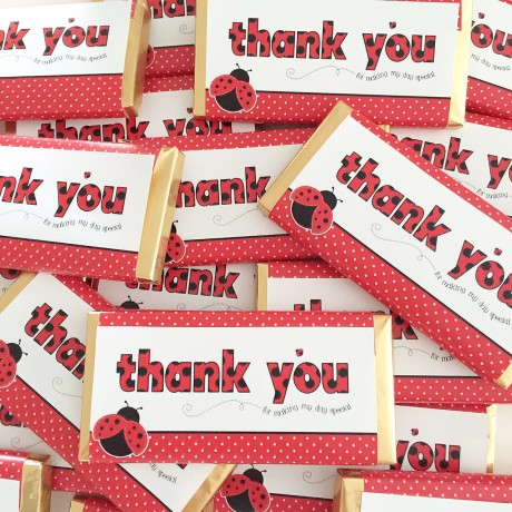 'Thank you' chocolate bar bonbonniere 