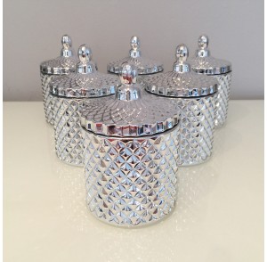 Glass Candle - Silver