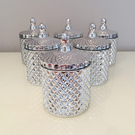 Glass Candle - Silver