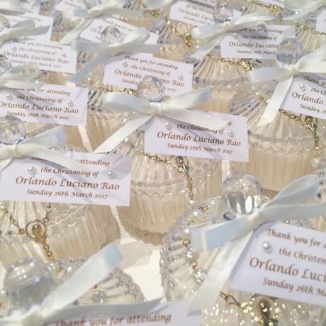 Mini round ribbed candle bonbonniere