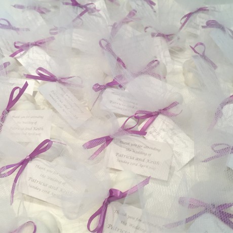 Sugared almond tulle pouches 