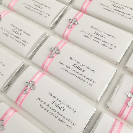 Chocolate bar cross bonbonniere