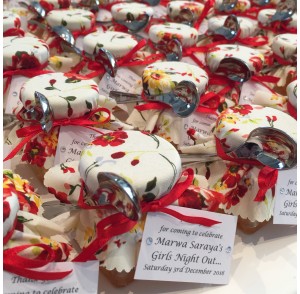 Floral design jam jar bonbonniere