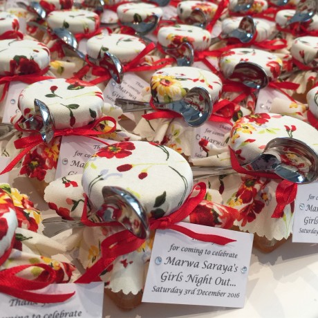 Floral design jam jar bonbonniere