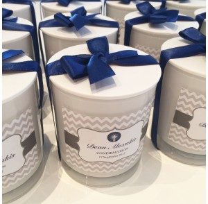 White tumbler candle bonbonniere