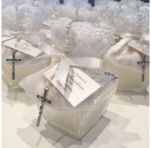 Decorative ribbed trinket candle bonbonniere