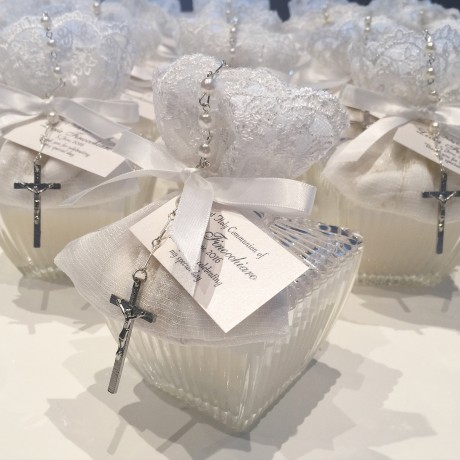 Decorative ribbed trinket candle bonbonniere